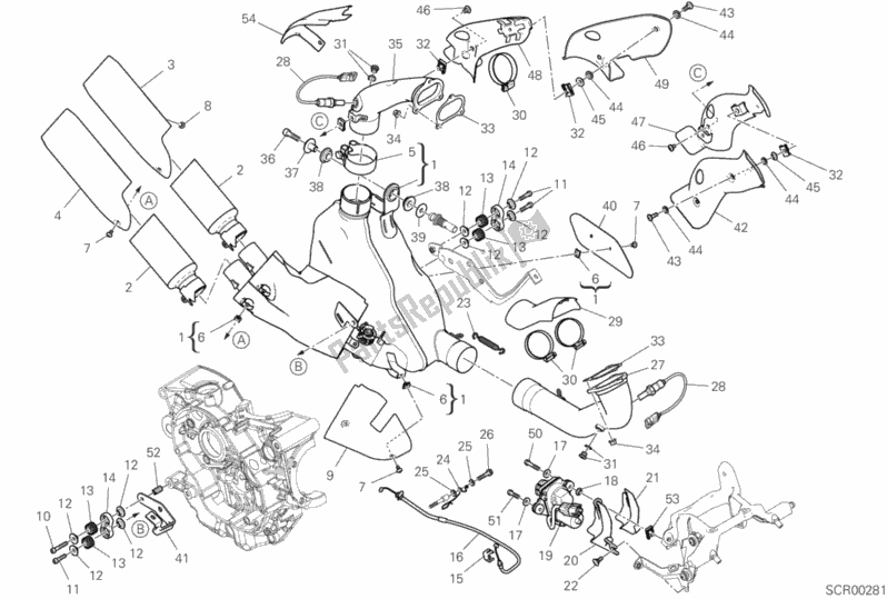 Todas as partes de Sistema De Exaustão do Ducati Supersport S 937 2019